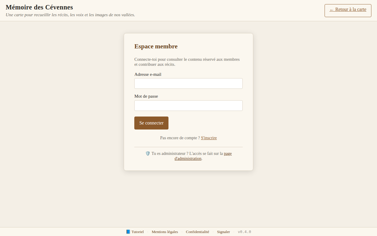 Page de connexion membre