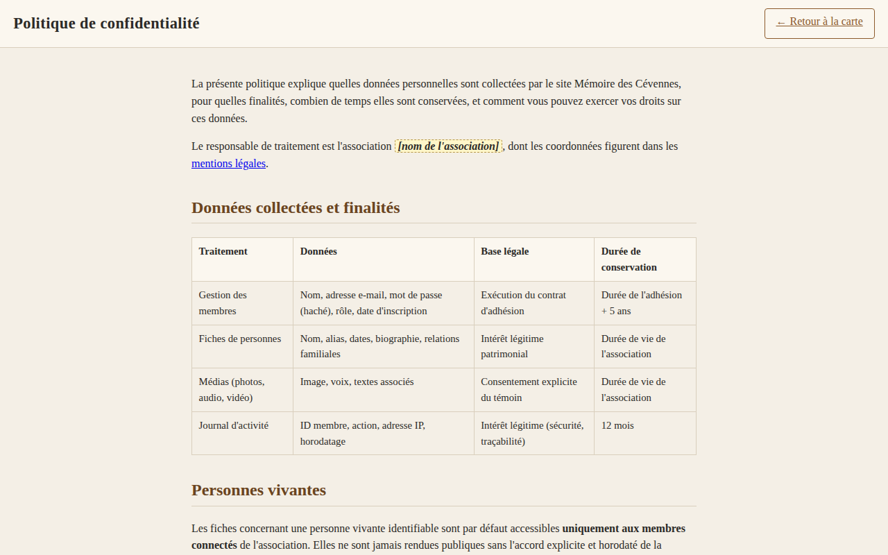 Politique de confidentialité